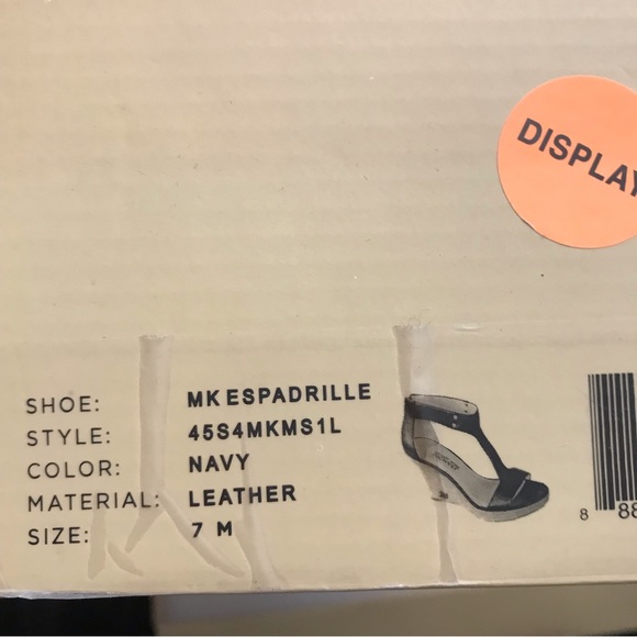 MICHAEL Michael Kors Sandals Navy Leather Espadrille Wedge Size 7 NIB - Picture 10 of 15